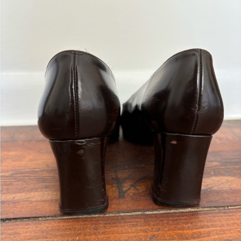 Stuart Weitzman Brown Square Toe Block Heel - image 7